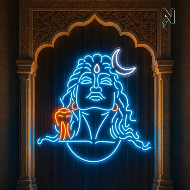 Divine Adiyogi Shiva LED Neon Wall Light