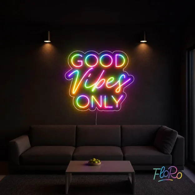 "Good Vibes Only" Multicolor LED Neon Sign